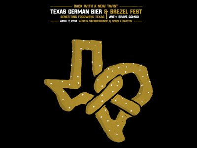 Texas German Bier & Brezel Fest Poster austin beer flat design poster pretzel texas