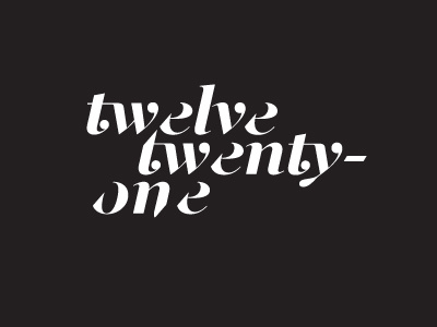 Twelve Twenty-one Productions Logo black and white logo mark serif type typeset typography