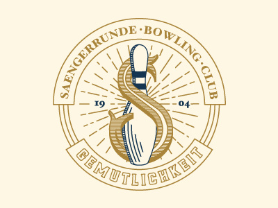 Saengerrunde Bowling Club austin bowling logo mark monogram seal serif slabserif texas vintage