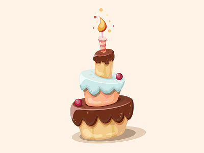 Birthday Cake With Candles abstract abstraction anniversary bake bakery birthday delicious design food graphic design illustration logo party sweet vector