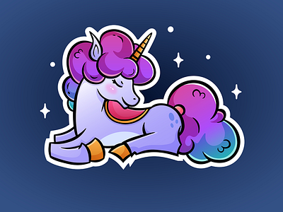 Cute little rainbow unicorn vector cartoon illustration card