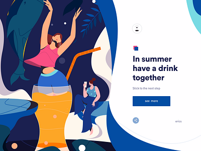 summer day to drink colors design drink girl graphic happy illustration illustrations summer woman