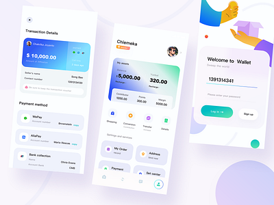 Financial app UI interface design