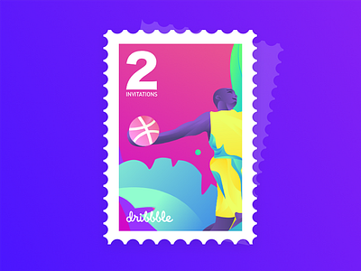 Get 2 new invitations colors dribbble graphic illustration invitations invite poster vector