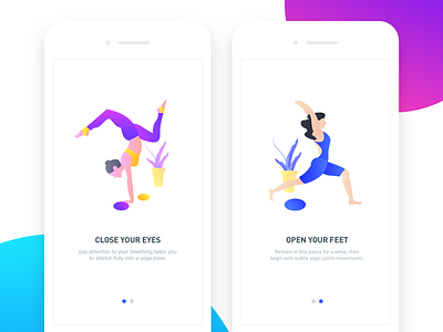 Let's do yoga colors graphic illustration splashpage ui vector web yoga