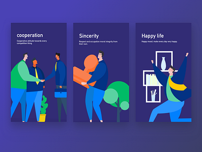 Happy, cooperative, credit vector illustration