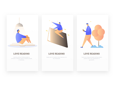 the splashpage of Love reading colors graphic illustration reading splashpage ui web yoga