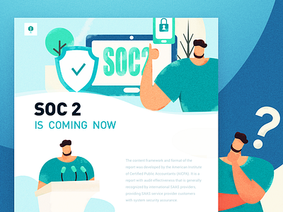 homepage of SOC2 character illustration