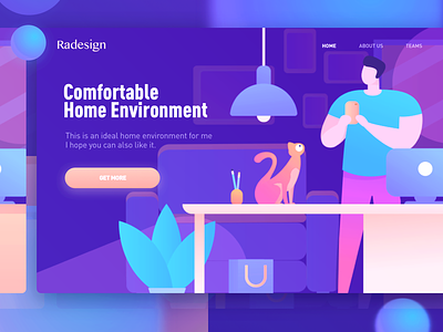 Color style vector character home illustration