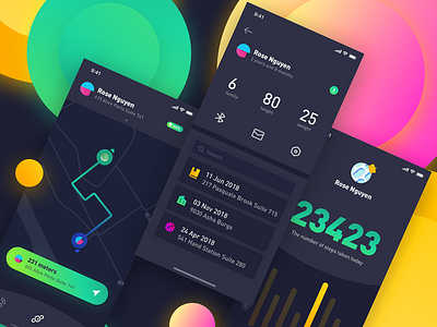 page of About a watch phone redesign colors graphic illustrations ui ux