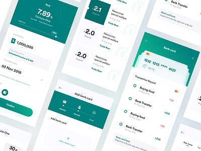 app UI of bank