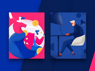 Some new illustrations, I hope you like it. branding colors graphic homepage illustration illustrations poster splashpage vector