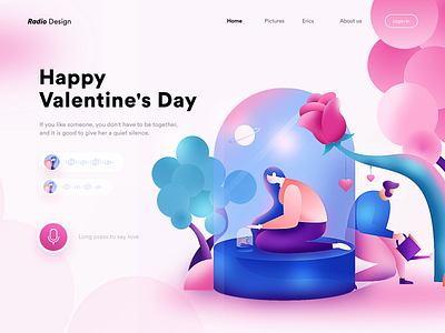 Happy Valentine's Day colors graphic homepage illustration illustrations poster vector web