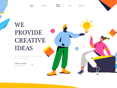 We provide creative ideas app colors homepage illustration illustrations man poster ui vector web