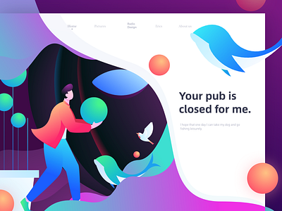 Your pub is closed for me. app colors graphic homepage illustration illustrations poster ux vector web