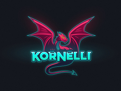 Kornelli Dragon cyberpunk cybersport dance dota2 dragon esport esports esports logo esports logos esportslogo game logo sport