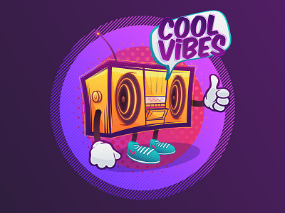Cool vibes boombox cartoon esports esportslogo grunge hip hop logo melody music song