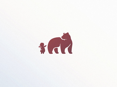 Girl and Bear animals bear girl help minimalist minimalist logo minimalistic nature