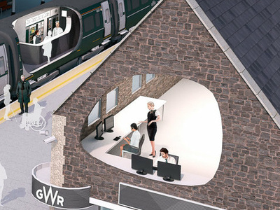GWR station Illustration 3d 3d illustration 3d visual agency kilo cgi design illustration marketing railway station train station visual visualisation visualization