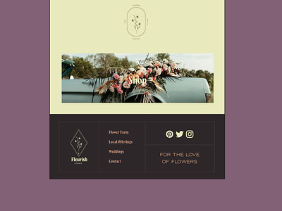 Fleurish Website Footer Design art direction branding design illustration logo typography web design website