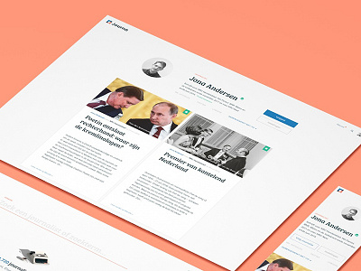 Journa app grey journalism pink platform portfolio profile