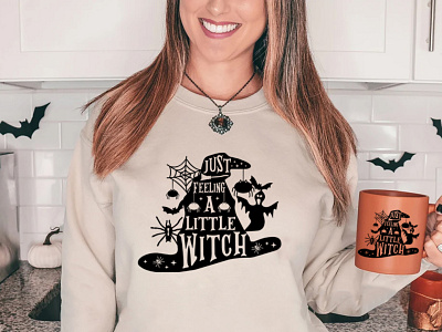 Just feeling a little witch vintage SVG t shirt cricut cut file graphic design silhoutte svg typography