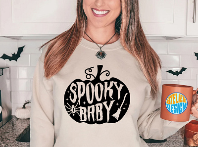 Spooky baby. Vintage, SVG, tshirt cricut cut file graphic design silhoutte svg tshirt typography