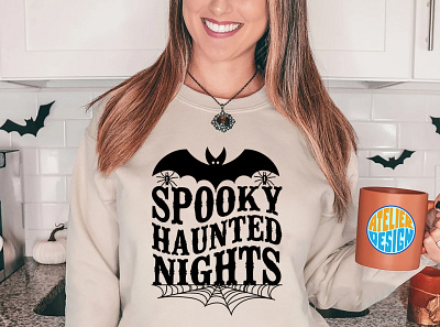 Spooky haunted nights. Vintage, SVG, t shirt cricut cut file graphic design silhoutte svg t shirt typography