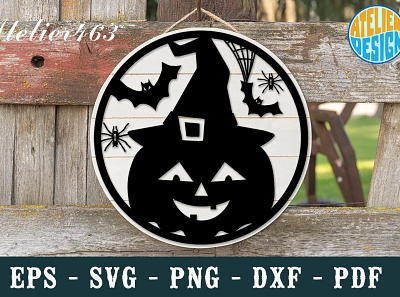 Halloween pumpkin, svg, round sign, hanger door cricut cut file graphic design hanger door silhoutte svg typography
