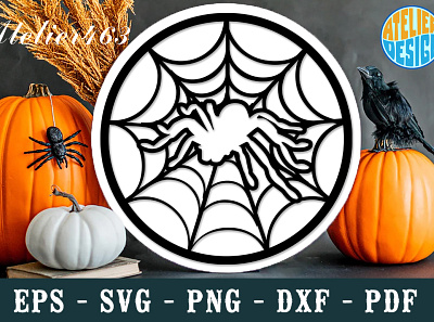 Halloween spider, svg, laser, cutfile cricut cut file cutfile graphic design silhoutte svg typography