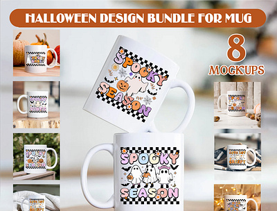 Halloween Design Bundle For Mug KyuLs'Design branding graphic design vector