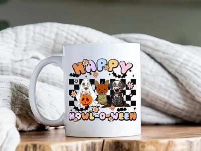 Happy Howl-O-Ween Mug KyuLs Design branding graphic design vector