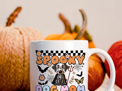 Spooky Dog Mom Mug KyuLs Design branding graphic design vector