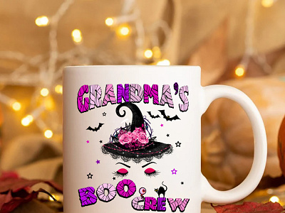 Grandma's Boo Crew Mug KyuLs Design branding graphic design vector