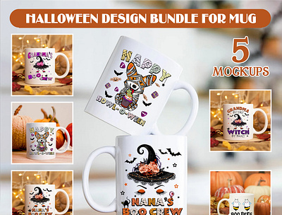 Halloween Design Bundle For Mug KyuLs'Design branding graphic design vector