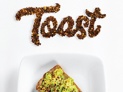 Toast Food Typography food food typography hand lettering photography red pepper toast