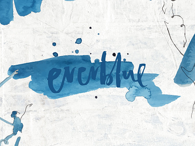 Everblue branding hand lettering logo watercolor