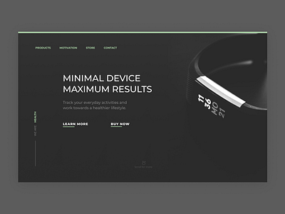 Fitness tracker - landing page daily ui dark fitness landing landing page minimal