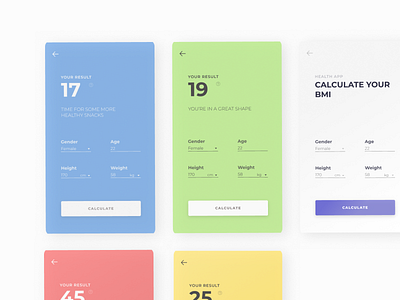 BMI calculator bmi calculator daily ui form minimal screens vibrant