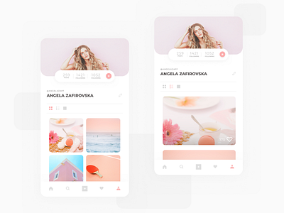 User profile app daily ui instagram minimal pastel screens user interface