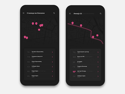 Live Bus app bus daily ui dark dark interface dark ui glow location map screens ui ux