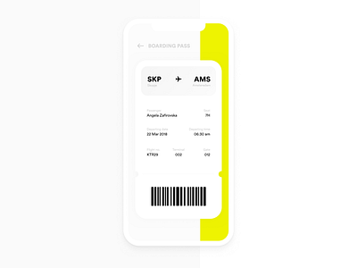 Boarding pass airplane barcode boarding boarding pass daily ui flight minimal ticket