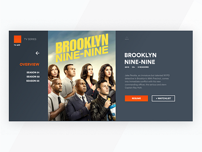 TV App - show description brooklyn 9 9 daily ui movies netflix series streaming tv app tv show ui ux