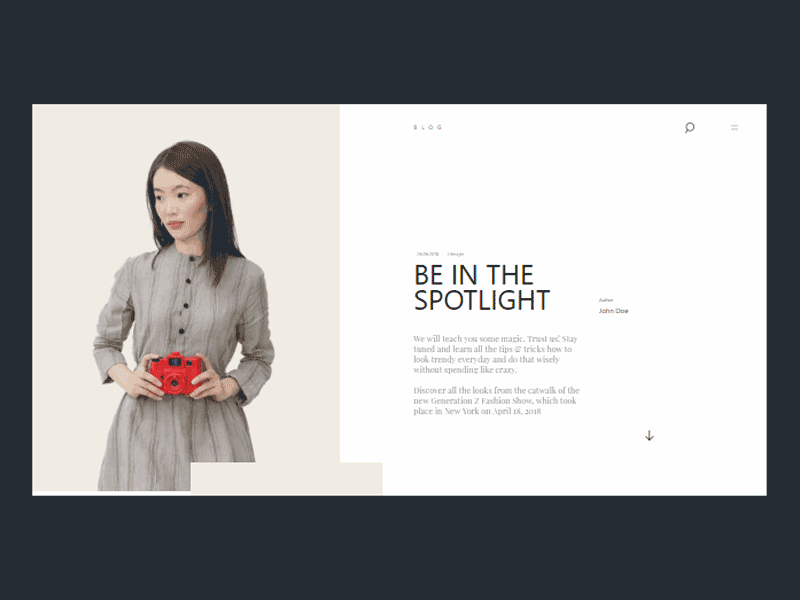 Blog post animation blog blog post daily ui fashion grid