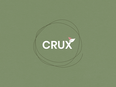 Crux - Logo design cafe coffee crux green healthy leaf logo