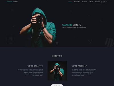 Photography Booking Website - Landing Page