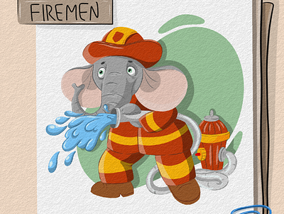 children's illustration "fireman" branding character childrens illustration graphic design illustration