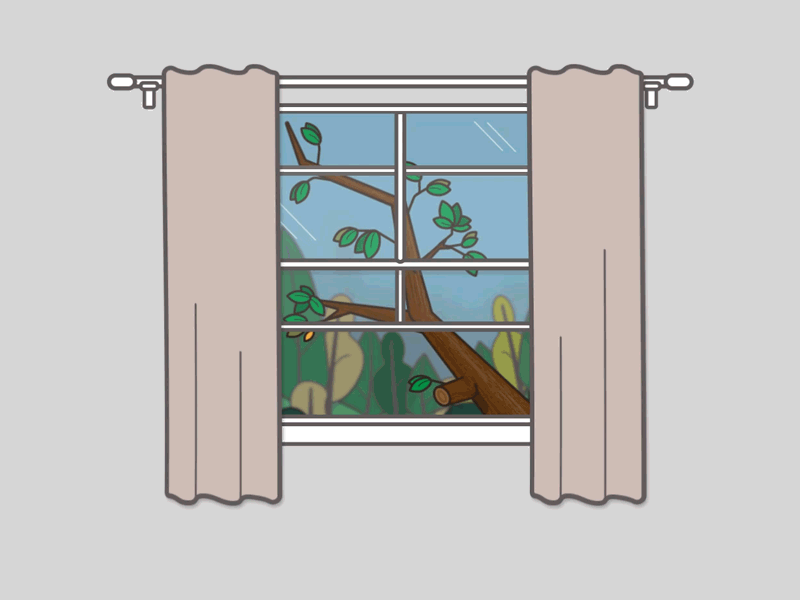 Windy Window Test after effects animation illustration skyline tree