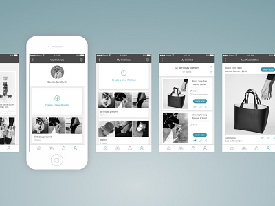 Wishlist App Wireframes product design ux ux design wireframes