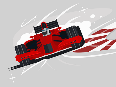 Formule2 car formule1 illustration red